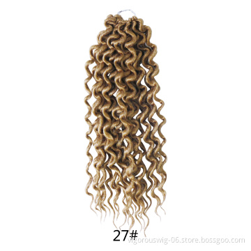 18inch 70g Goddess Locs With Curly Ends Ombre Color Faux Locs Crochet Twist Hair Soft Synthetic Braiding Hair Extension Wavy